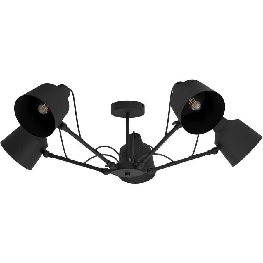 Eglo Deckenlampe Basurtu Schwarz Stahl 27 cm - Deckenlampe