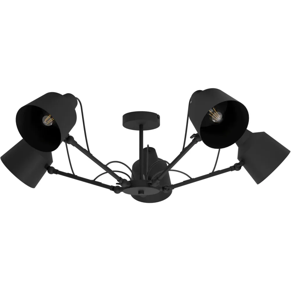 Eglo Deckenlampe Basurtu Schwarz Stahl 27 cm - Deckenlampe