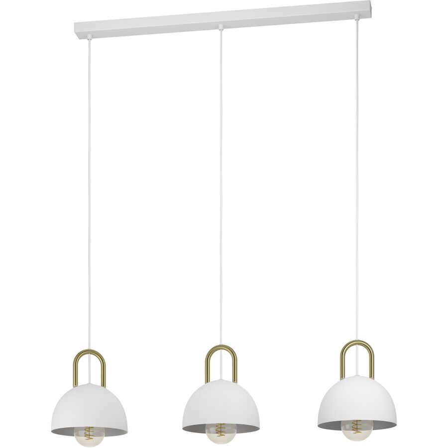 Eglo Pendellampe Calmanera Weiss Stahl 20 cm 110 cm - Farbe: messing/weiss - Pendellampe