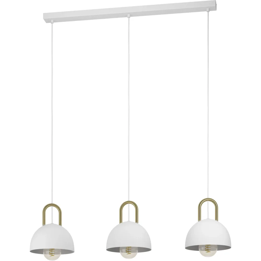 Eglo Pendellampe Calmanera Weiss Stahl 20 cm 110 cm - Farbe: messing/weiss - Pendellampe