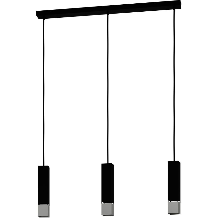 Eglo Pendellampe Butrano Schwarz/Silber Stahl 5.5 cm 110 cm - Pendellampe