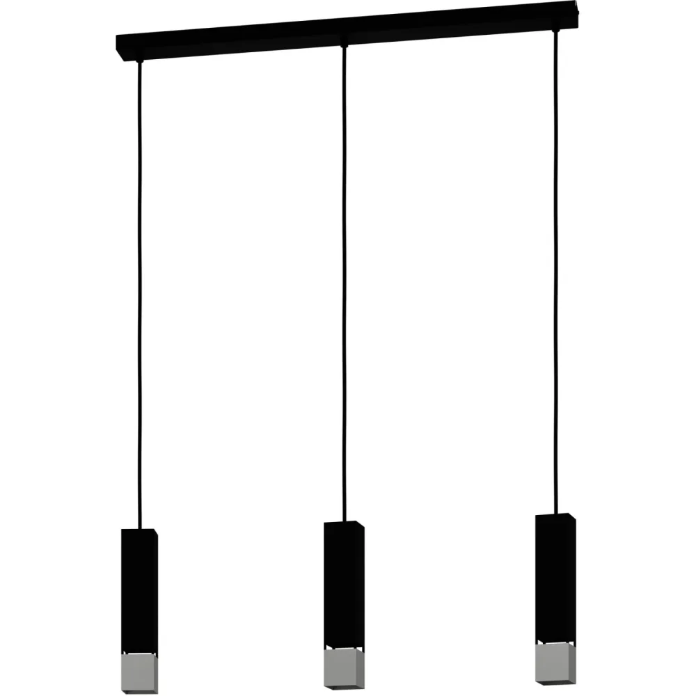 Eglo Pendellampe Butrano Schwarz/Silber Stahl 5.5 cm 110 cm - Pendellampe
