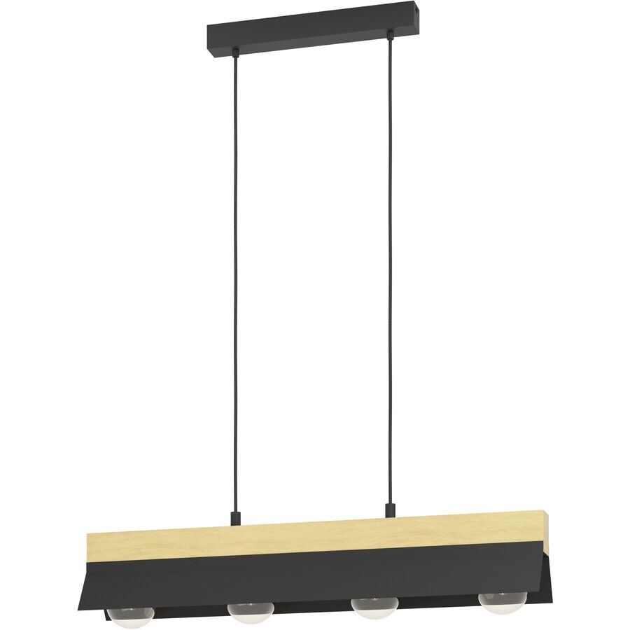 Eglo Pendellampe Tarrafo Braun/Schwarz Stahl/Holz 15 cm 110 cm - Material: Holz/Stahl - Pendellampe