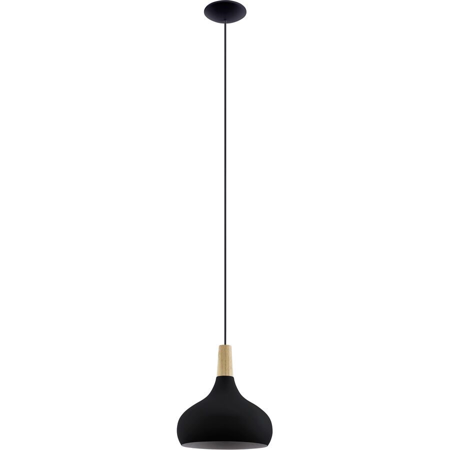 Eglo Pendellampe Sabinar Braun/Schwarz Stahl/Holz 28 cm 110 cm - Material: Holz/Stahl - Pendellampe