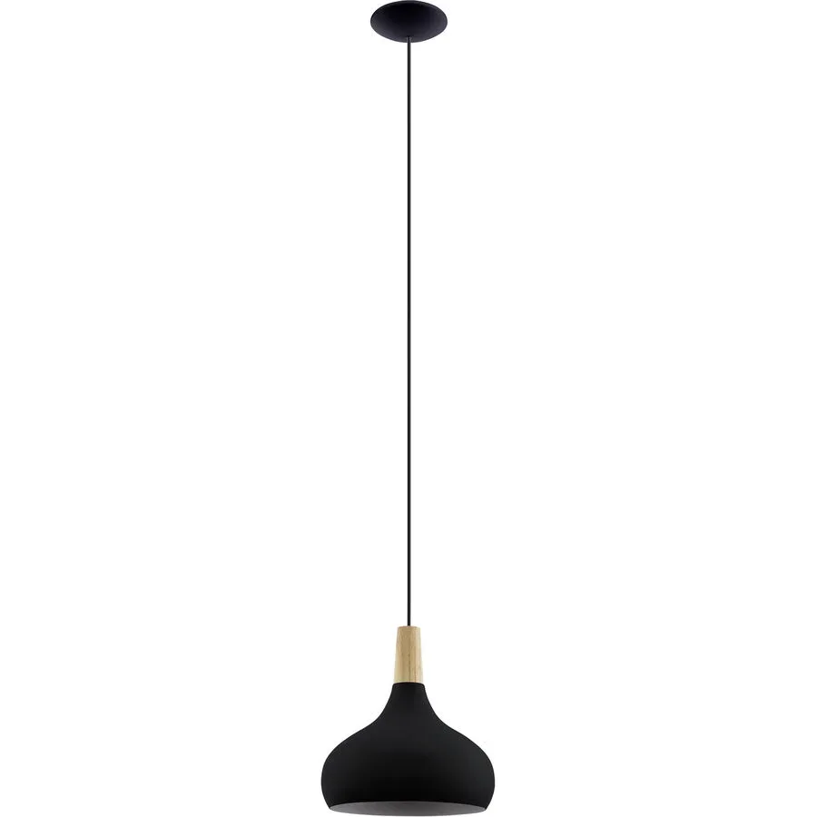 Eglo Pendellampe Sabinar Braun/Schwarz Stahl/Holz 28 cm 110 cm - Material: Holz/Stahl - Pendellampe