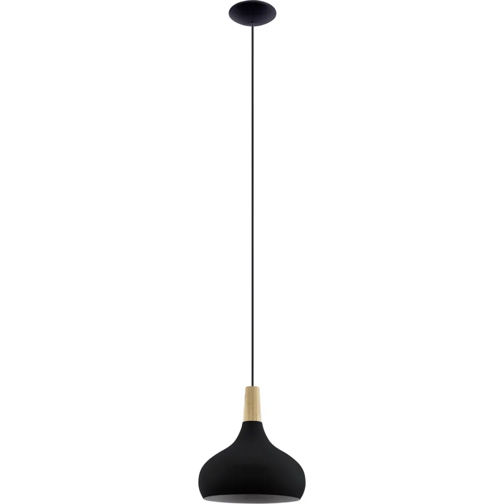 Eglo Pendellampe Sabinar Braun/Schwarz Stahl/Holz 28 cm 110 cm - Material: Holz/Stahl - Pendellampe