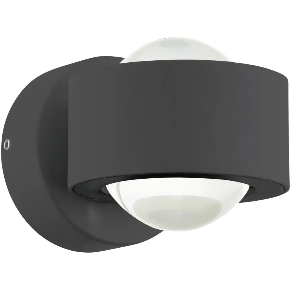 Eglo Wandlampe aussen Treviolo Grau Aluminium 8.5 cm - Farbe: anthrazit - LED - Lichtfarbe: Warmweiss - Material: Aluguss - Wandlampe aussen- LED