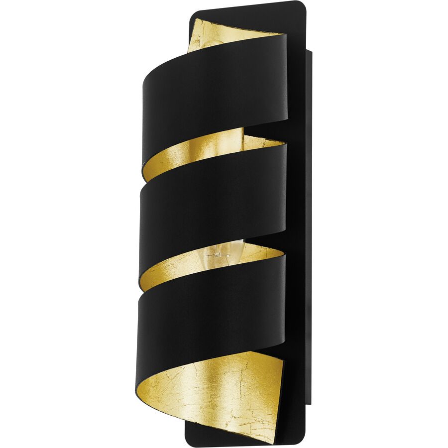 Eglo Wandlampe Elizondo Gold/Schwarz Stahl 27 cm - Farbe: schwarz-gold - Wandlampe