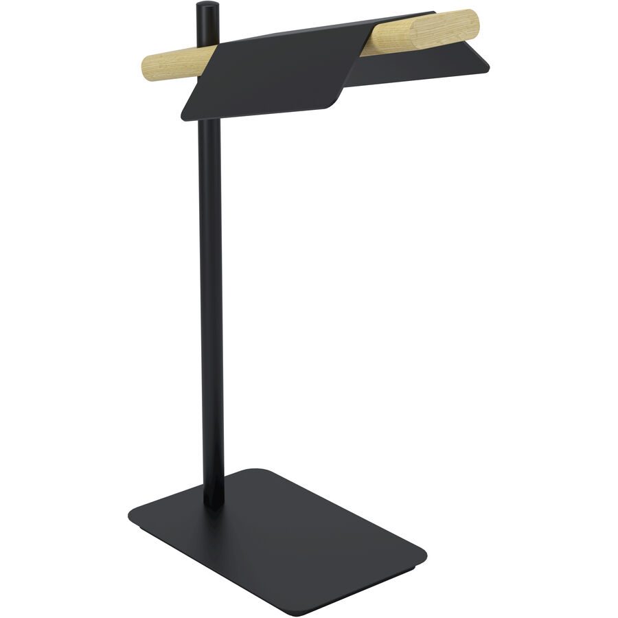 Eglo Tischlampe Ermua Schwarz/Braun Stahl/Holz 16.5 cm 50.5 cm - LED - Lichtfarbe: Warmweiss - Material: Holz/Stahl - Tischlampe- LED Energiesparlampe