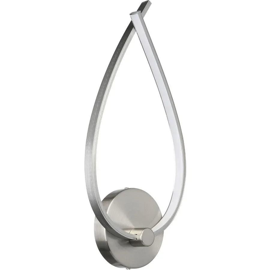 Eglo Wandlampe Palozza 1 Grau Aluminium 42.5 cm - Farbe: nickel matt - LED - Lichtfarbe: Warmweiss- LED Energiesparlampe
