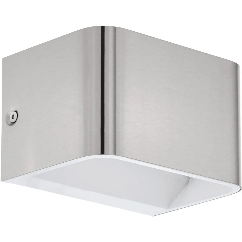 Eglo Wandlampe Sania 4 Grau Aluminium 8 cm - Farbe: Nickel matt - LED - Lichtfarbe: Warmweiss - Wandlampe- LED Energiesparlampe