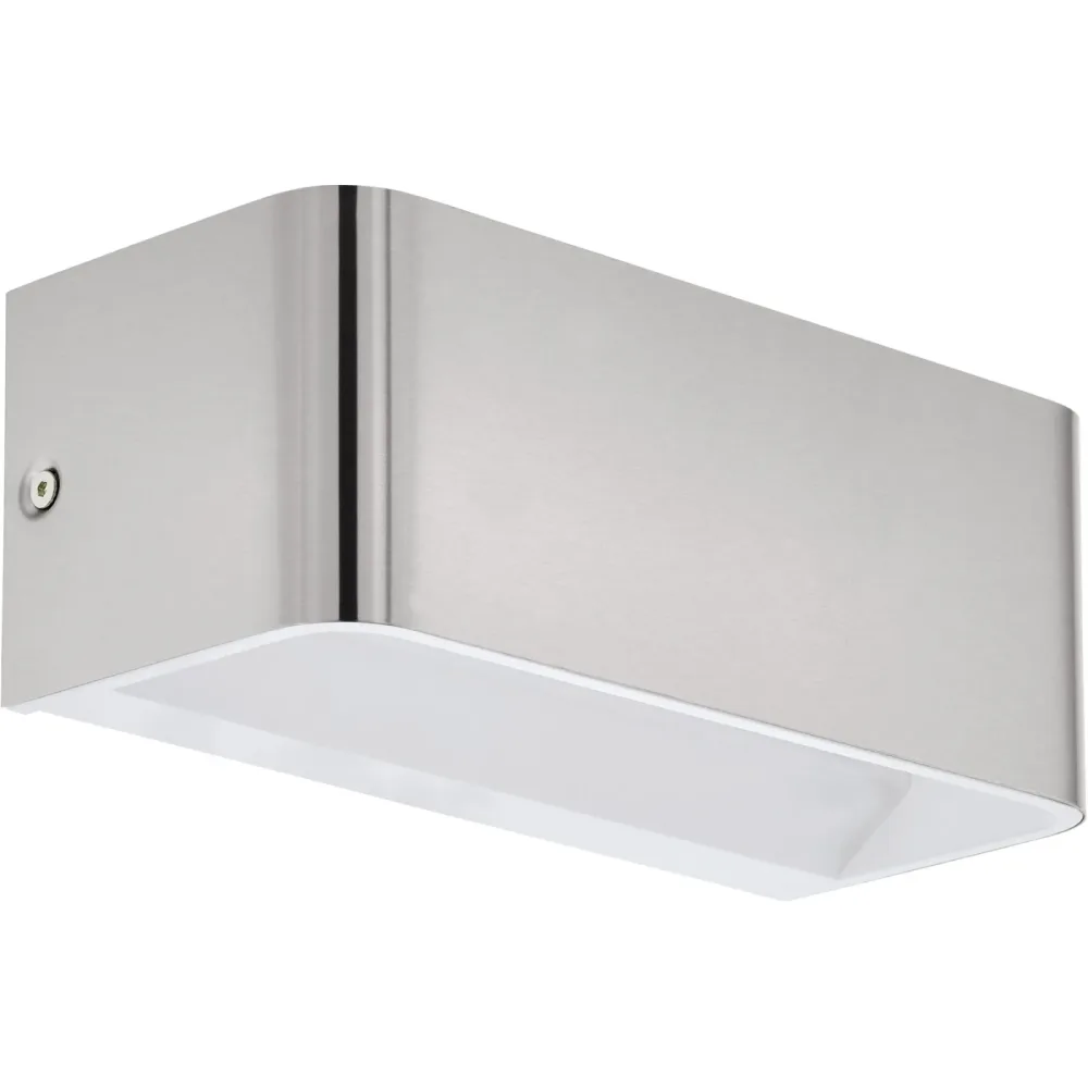 Eglo Wandlampe Sania 4 Grau Aluminium 8 cm - Farbe: Nickel matt - LED - Lichtfarbe: Warmweiss - Wandlampe- LED Energiesparlampe