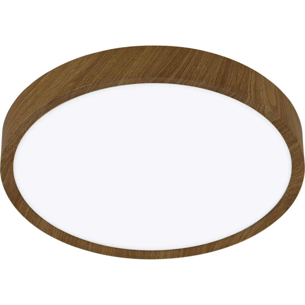 Eglo Deckenlampe Musurita Braun Stahl/Kunststoff 6 cm - Farbe: Holzfarben - LED - Lichtfarbe: Warmweiss - Material: Kunststoff/Stahl - Deckenlampe-