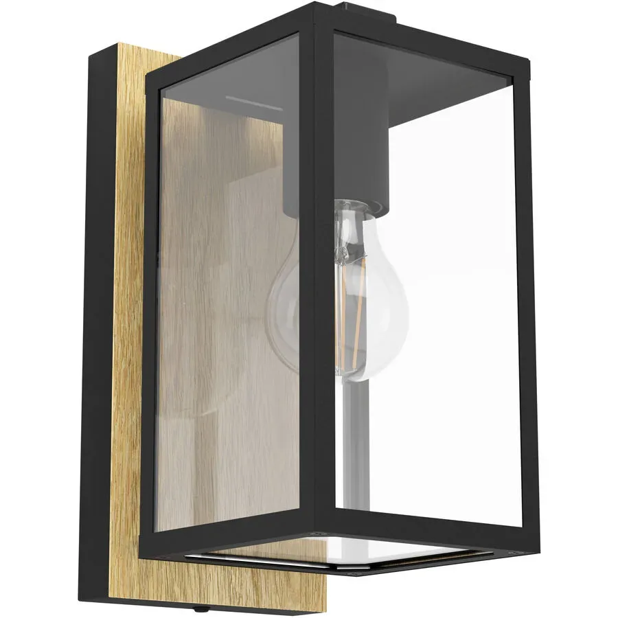 Eglo Wandlampe aussen Budrone Braun/Schwarz Stahl 27 cm - Wandlampe aussen