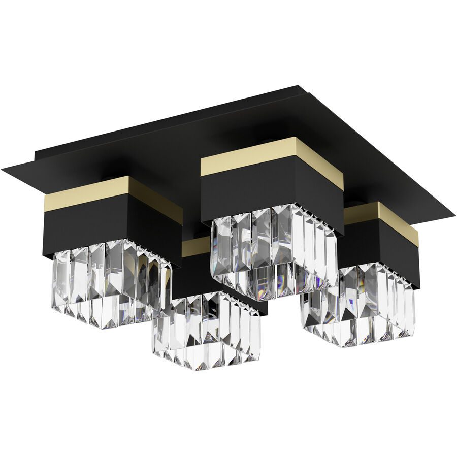 Eglo Deckenlampe Barrancas Gold/Schwarz Stahl 38 cm 18 cm - Farbe: schwarz-gold - Deckenlampe