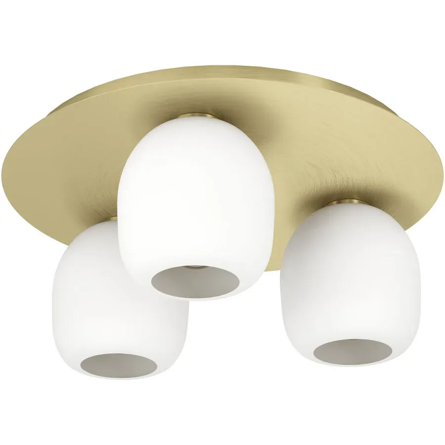 Eglo Deckenlampe Manzanares Stahl 19 cm - Farbe: messing gebürstet/smoky - Deckenlampe