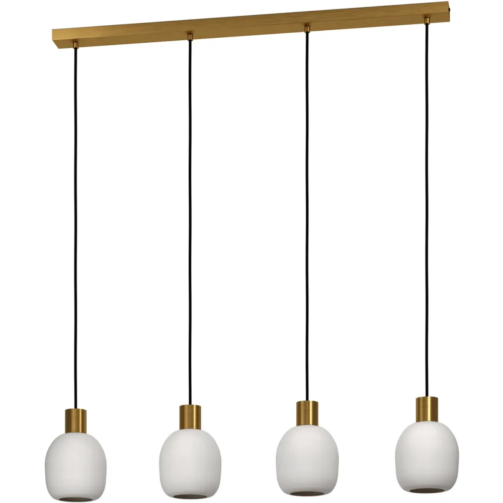 Eglo Pendellampe Manzanares Stahl 14.5 cm 110 cm - Farbe: messing gebürstet/smoky - Pendellampe