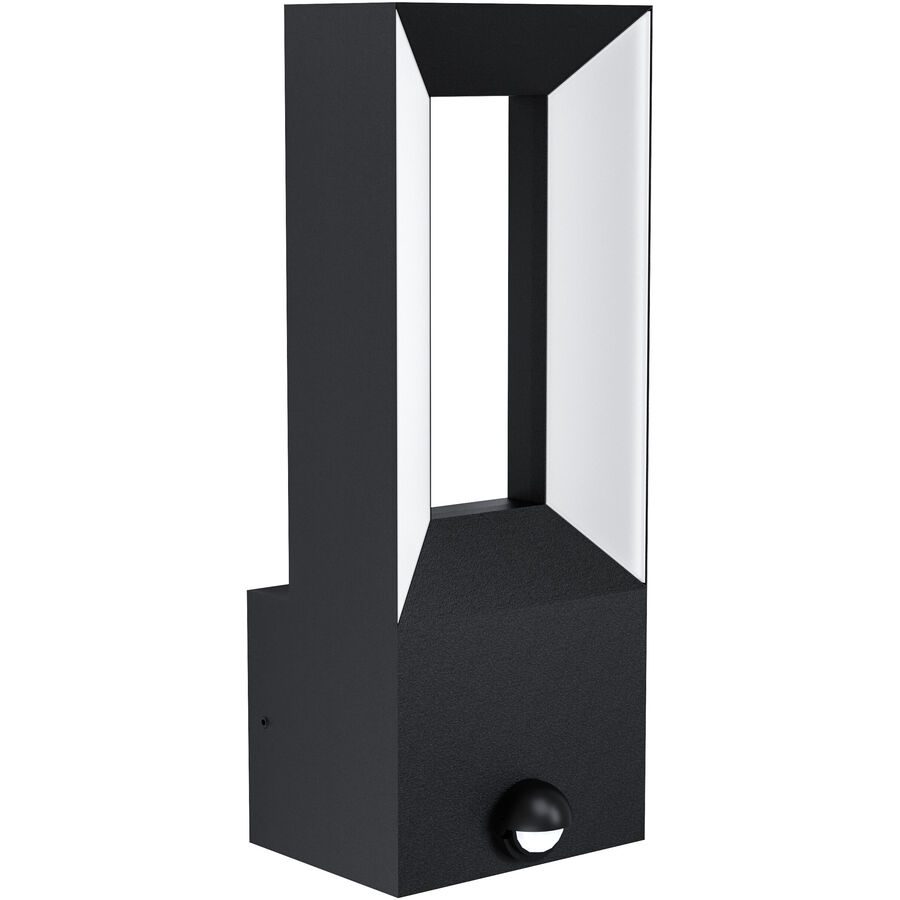Eglo Wandlampe aussen Riforano Schwarz Aluminium 29 cm - LED - Lichtfarbe: Warmweiss - Material: Aluguss - Wandlampe aussen- LED Energiesparlampe