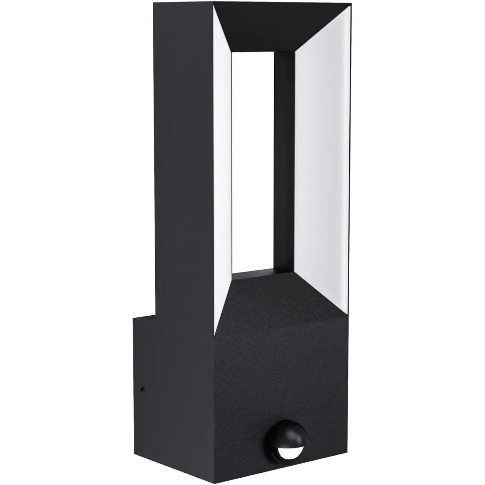 Eglo Wandlampe aussen Riforano Schwarz Aluminium 29 cm - LED - Lichtfarbe: Warmweiss - Material: Aluguss - Wandlampe aussen- LED Energiesparlampe