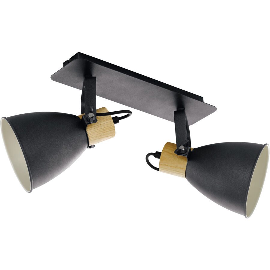 Eglo Spot Coswarth Grau Stahl/Holz 14 cm 24 cm - Farbe: anthrazit - Material: Holz/Stahl - Spot