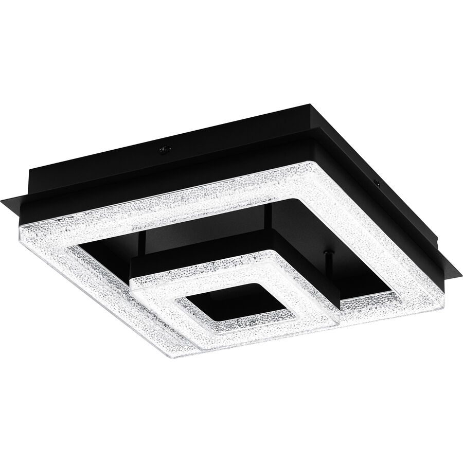 Eglo Deckenlampe Fradelo 1 Schwarz Stahl 26 cm 8.5 cm - LED - Lichtfarbe: Warmweiss - Deckenlampe- LED Energiesparlampe
