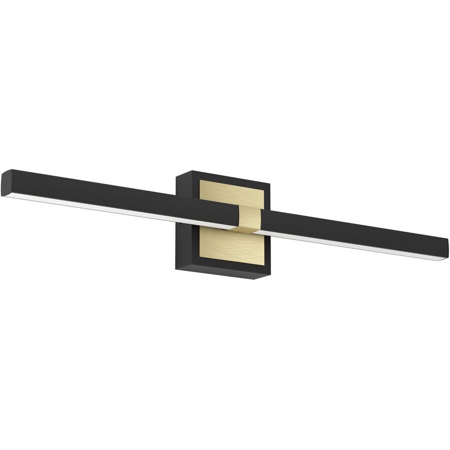 Eglo Wandlampe Peguera Schwarz Aluminium/Stahl 11 cm - Farbe: Schwarz/Messing - LED - Lichtfarbe: Warmweiss - Wandlampe- LED Energiesparlampe