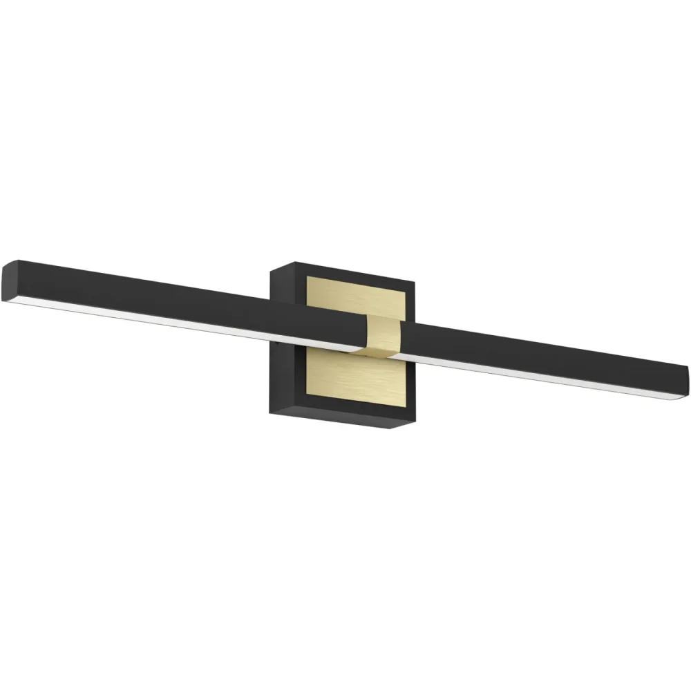 Eglo Wandlampe Peguera Schwarz Aluminium/Stahl 11 cm - Farbe: Schwarz/Messing - LED - Lichtfarbe: Warmweiss - Wandlampe- LED Energiesparlampe