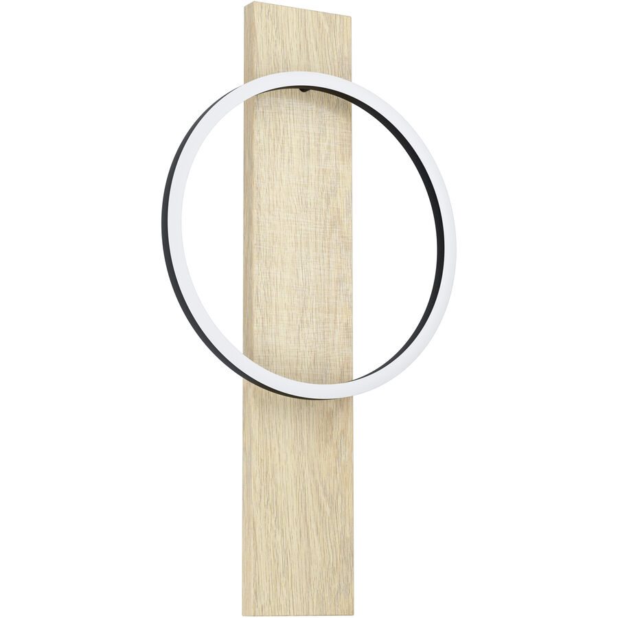 Eglo Wandlampe Boyal Braun/Schwarz Stahl/Holz 56 cm - LED - Lichtfarbe: Warmweiss - Material: Holz/Stahl - Wandlampe- LED Energiesparlampe