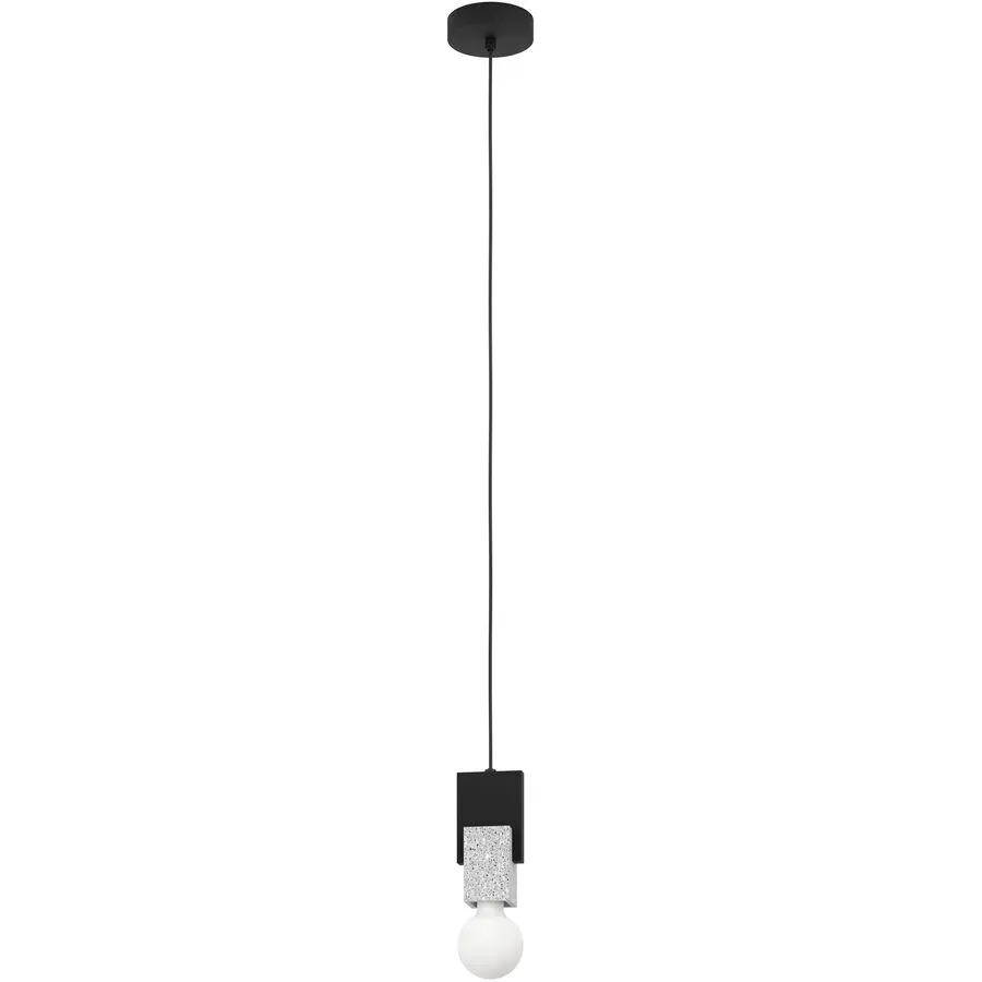 Eglo Pendellampe Lobatia Schwarz Stahl/Holz 110 cm - Material: Holz/Stahl - Pendellampe