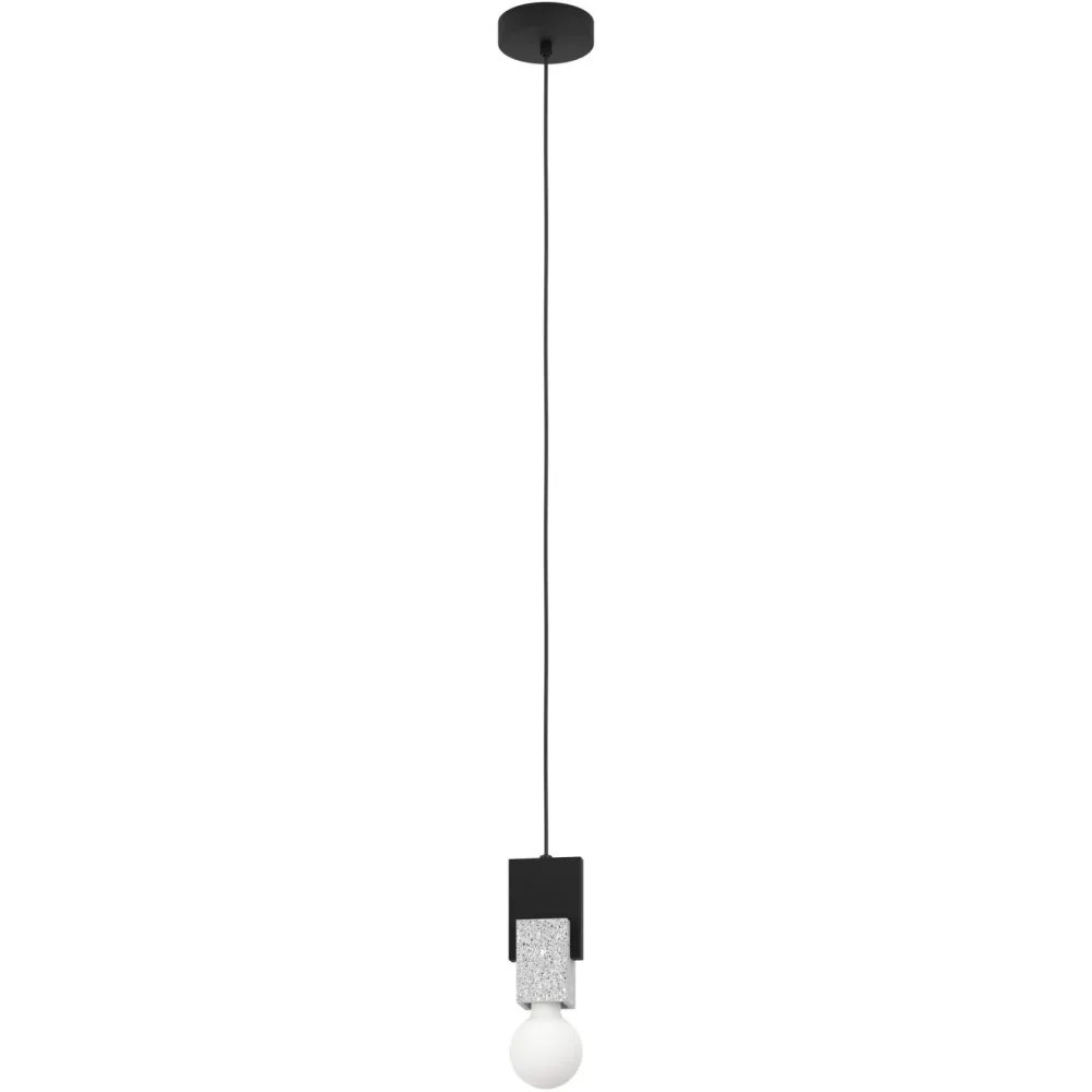 Eglo Pendellampe Lobatia Schwarz Stahl/Holz 110 cm - Material: Holz/Stahl - Pendellampe