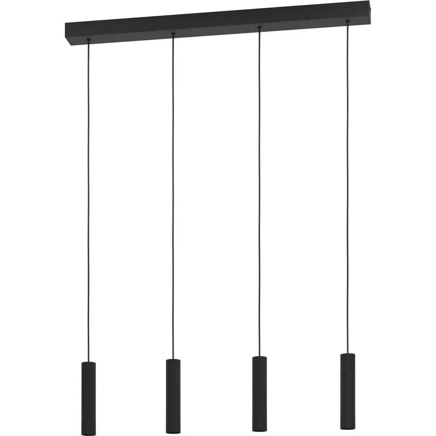 Eglo Pendellampe Almudaina Schwarz Stahl 6 cm 110 cm - LED - Lichtfarbe: Warmweiss - Pendellampe- LED Energiesparlampe