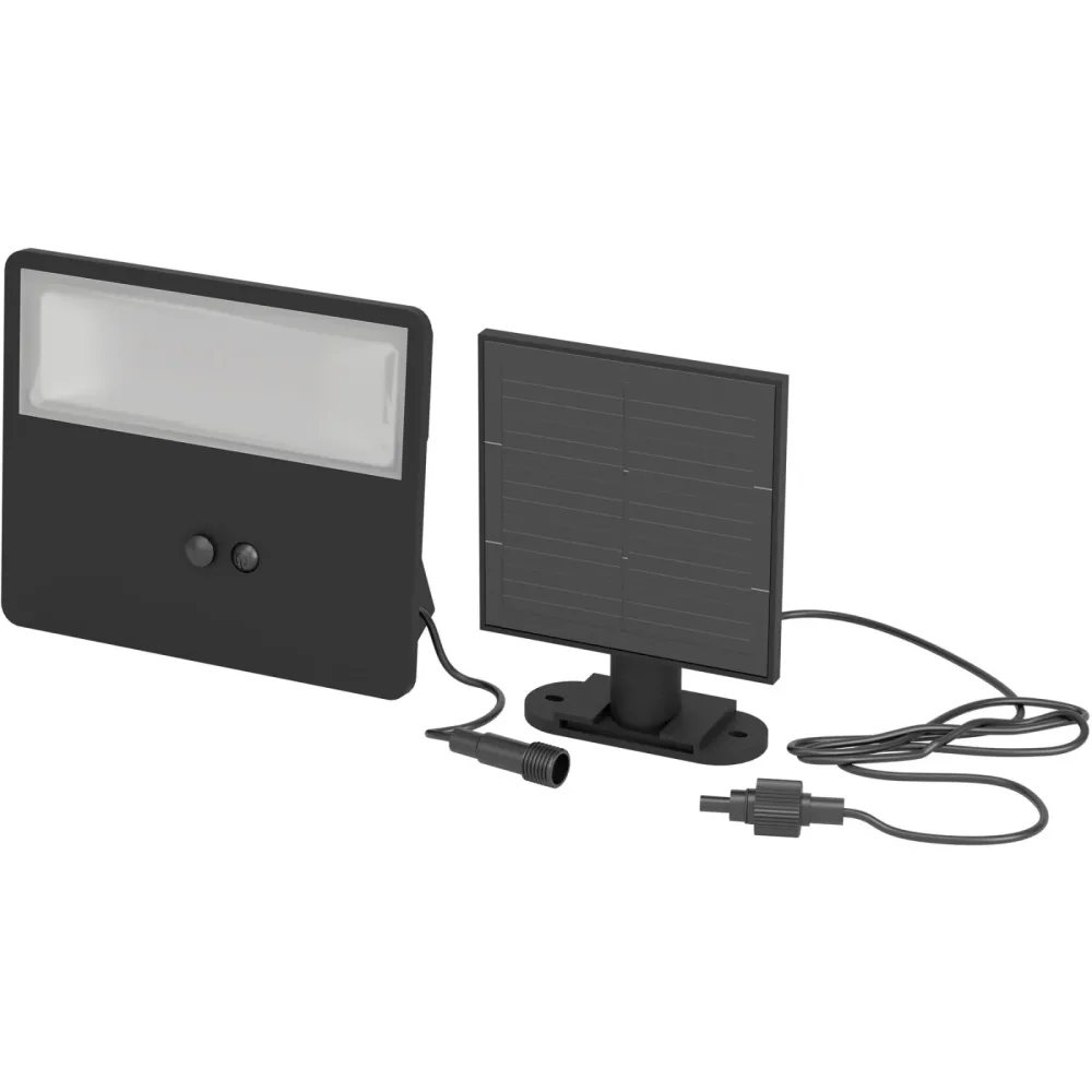 Eglo Solaraussenlampe Panettieri Schwarz Kunststoff 17 cm - Lichtfarbe: Helles Neutralweiss - Solaraussenlampe