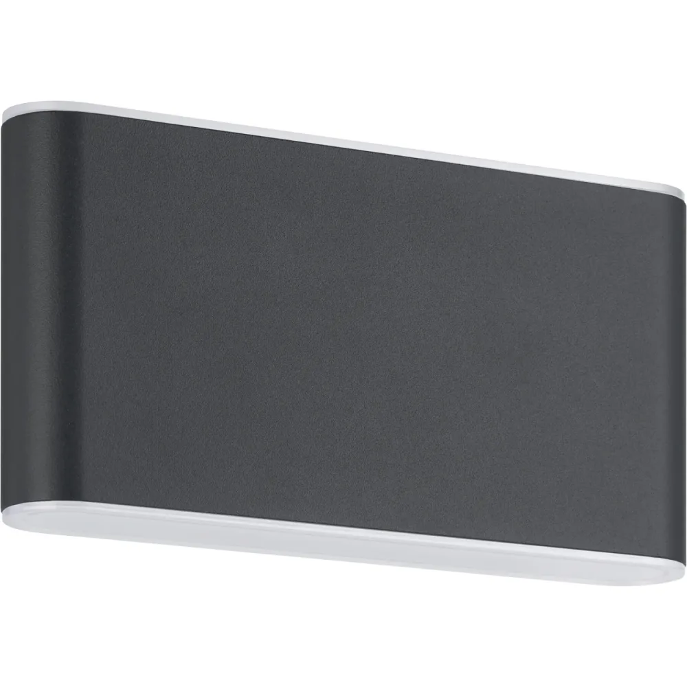 Eglo Wandlampe aussen Grutti Grau Aluminium 9 cm - Farbe: anthrazit - LED - Wandlampe aussen- LED Energiesparlampe