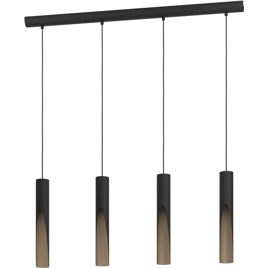 Eglo Pendellampe Barbotto Braun/Schwarz Stahl/Holz 6 cm 110 cm - Material: Holz/Stahl - Pendellampe