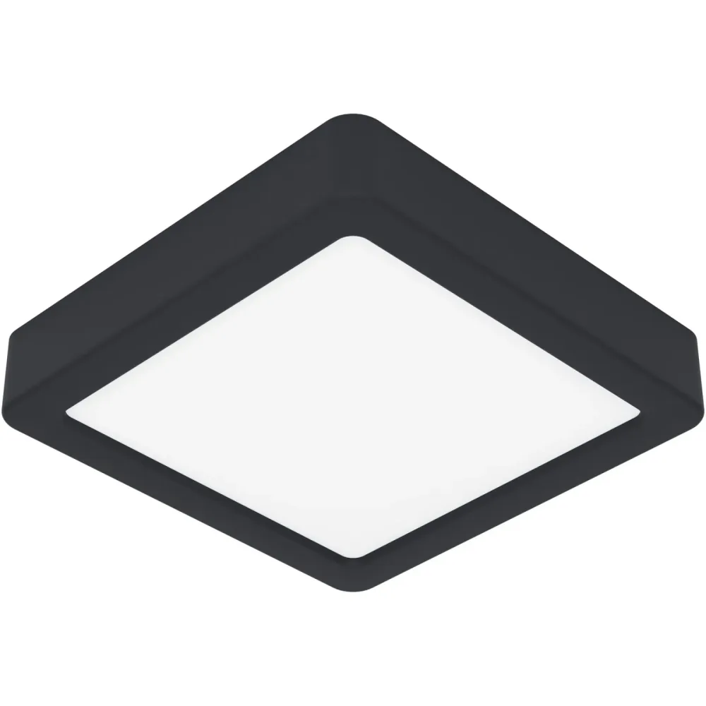 Eglo Deckenlampe Fueva 5 Schwarz Stahl 16 cm 2.8 cm - LED - Lichtfarbe: Warmweiss - Deckenlampe- LED Energiesparlampe