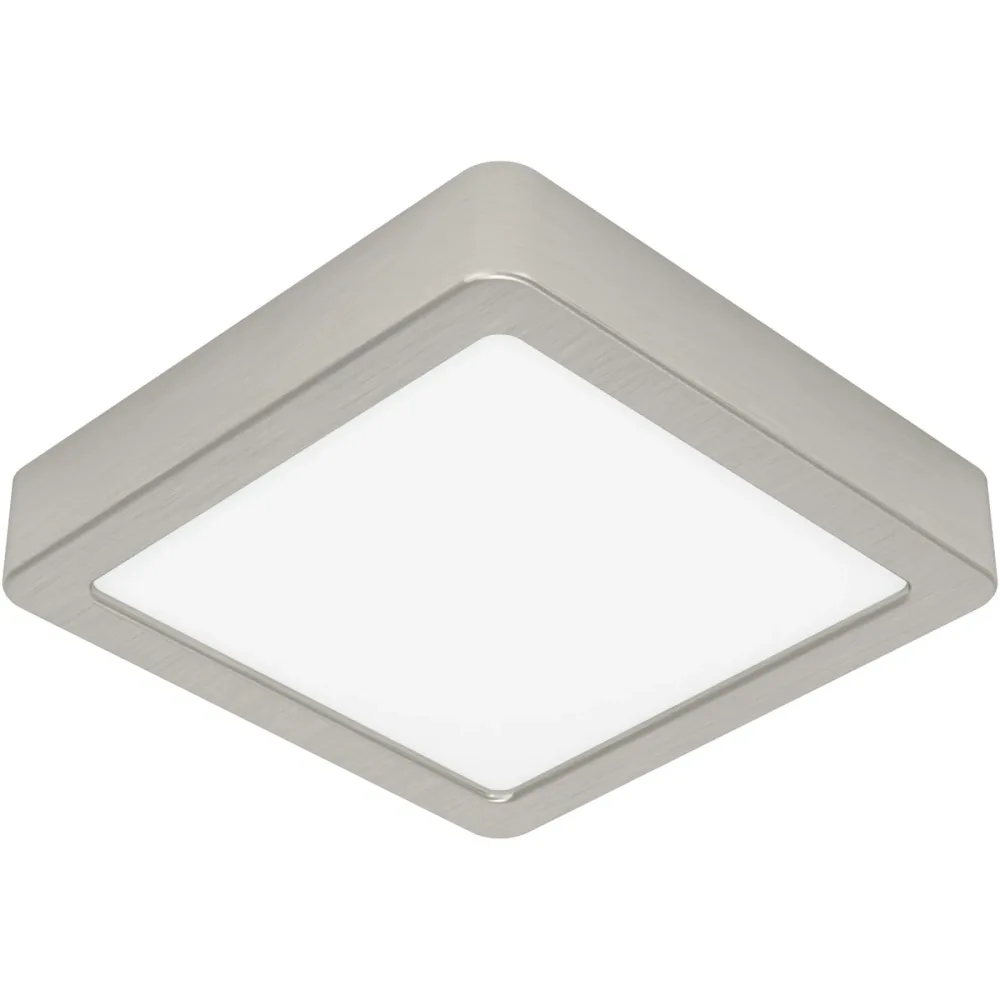 Eglo Deckenlampe Fueva 5 Grau Stahl 16 cm 2.8 cm - Farbe: Nickel matt - LED - Lichtfarbe: Warmweiss - Deckenlampe- LED Energiesparlampe