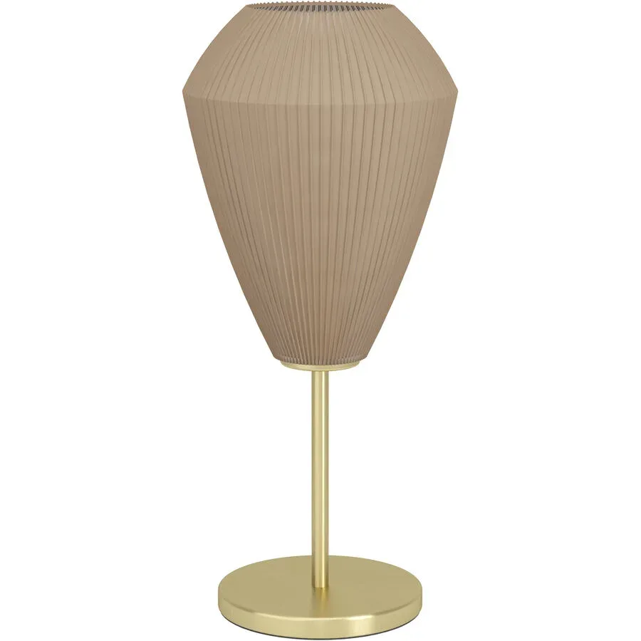 Eglo Tischlampe Caprarola Stahl 46 cm - Farbe: messing gebürstet/smoky - Tischlampe