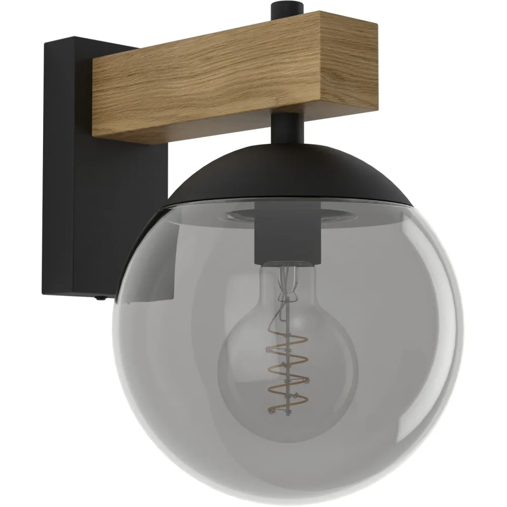 Eglo Wandlampe aussen Bufalata Braun/Schwarz Stahl 29 cm - Wandlampe aussen
