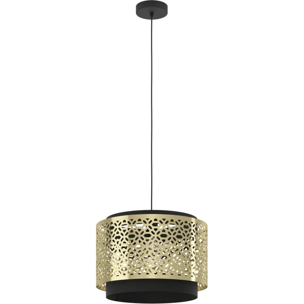 Eglo Pendellampe Sandbach Schwarz Stahl 110 cm - Farbe: Schwarz/Messing - Pendellampe