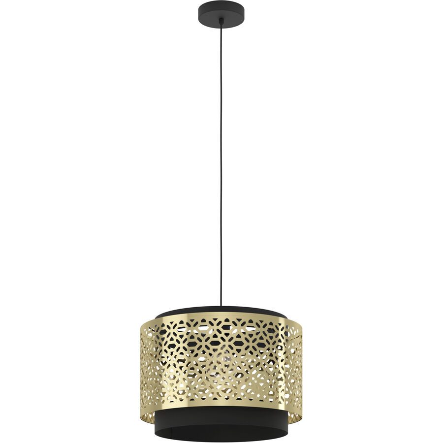 Eglo Pendellampe Sandbach Schwarz Stahl 110 cm - Farbe: Schwarz/Messing - Pendellampe