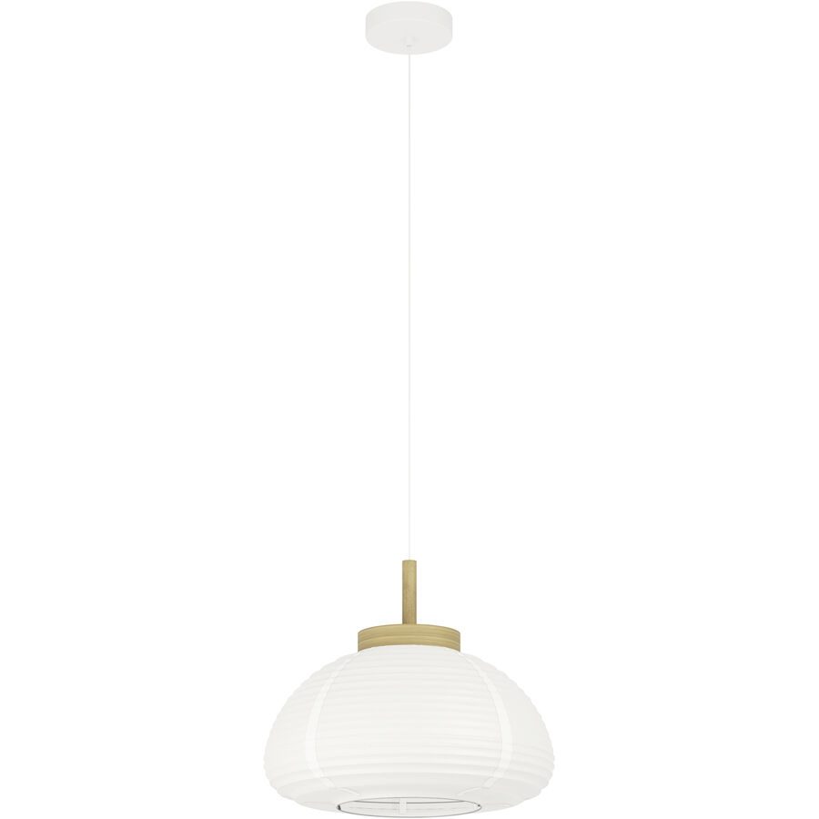Eglo Pendellampe Summerhill Braun/Weiss Stahl/Holz 110 cm - Farbe: weiss/braun - Material: Holz/Stahl - Pendellampe