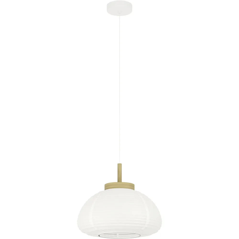 Eglo Pendellampe Summerhill Braun/Weiss Stahl/Holz 110 cm - Farbe: weiss/braun - Material: Holz/Stahl - Pendellampe
