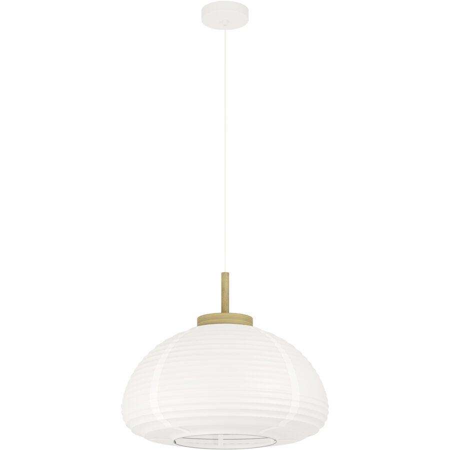 Eglo Pendellampe Summerhill Braun/Weiss Stahl/Holz 110 cm - Farbe: weiss/braun - Material: Holz/Stahl - Pendellampe