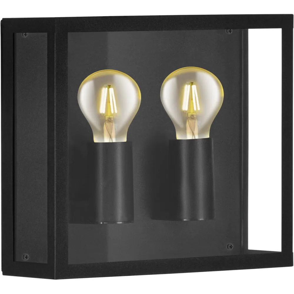 Eglo Wandlampe aussen Alamonte 1 Schwarz Stahl 26 cm - Wandlampe aussen