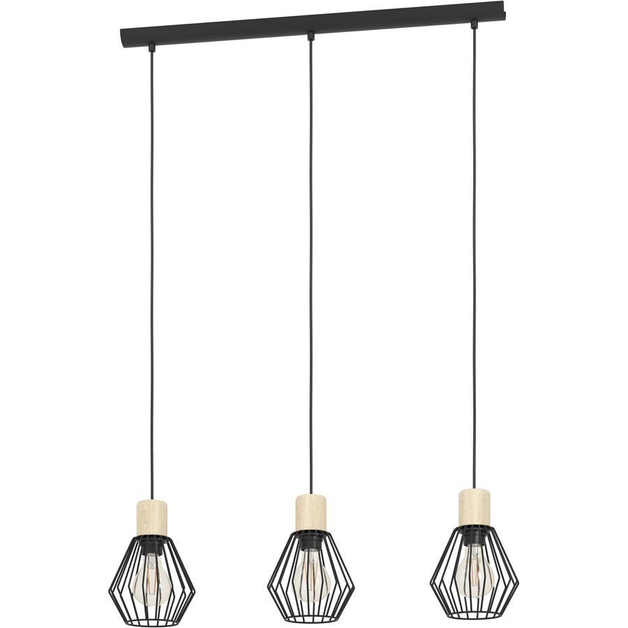 Eglo Pendellampe Palmorla Braun/Schwarz Stahl/Holz 16 cm 110 cm - Material: Holz/Stahl - Pendellampe