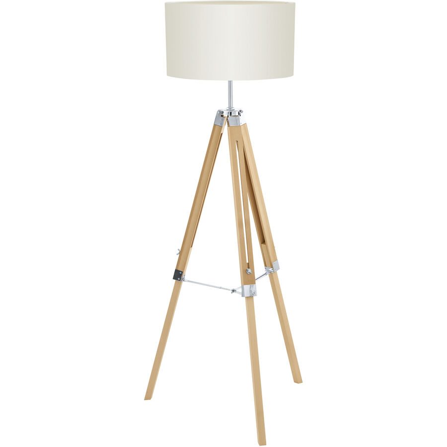 Eglo Stehlampe Lantada Stahl/Holz 143 cm - Farbe: natur - Material: Holz/Stahl - Stehlampe