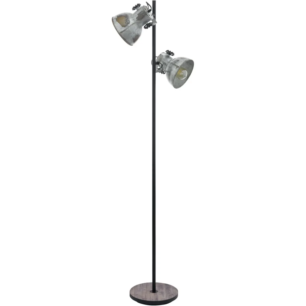 Eglo Stehlampe Barnstaple Stahl/Holz 158 cm - Farbe: Patina - Material: Holz/Stahl - Stehlampe
