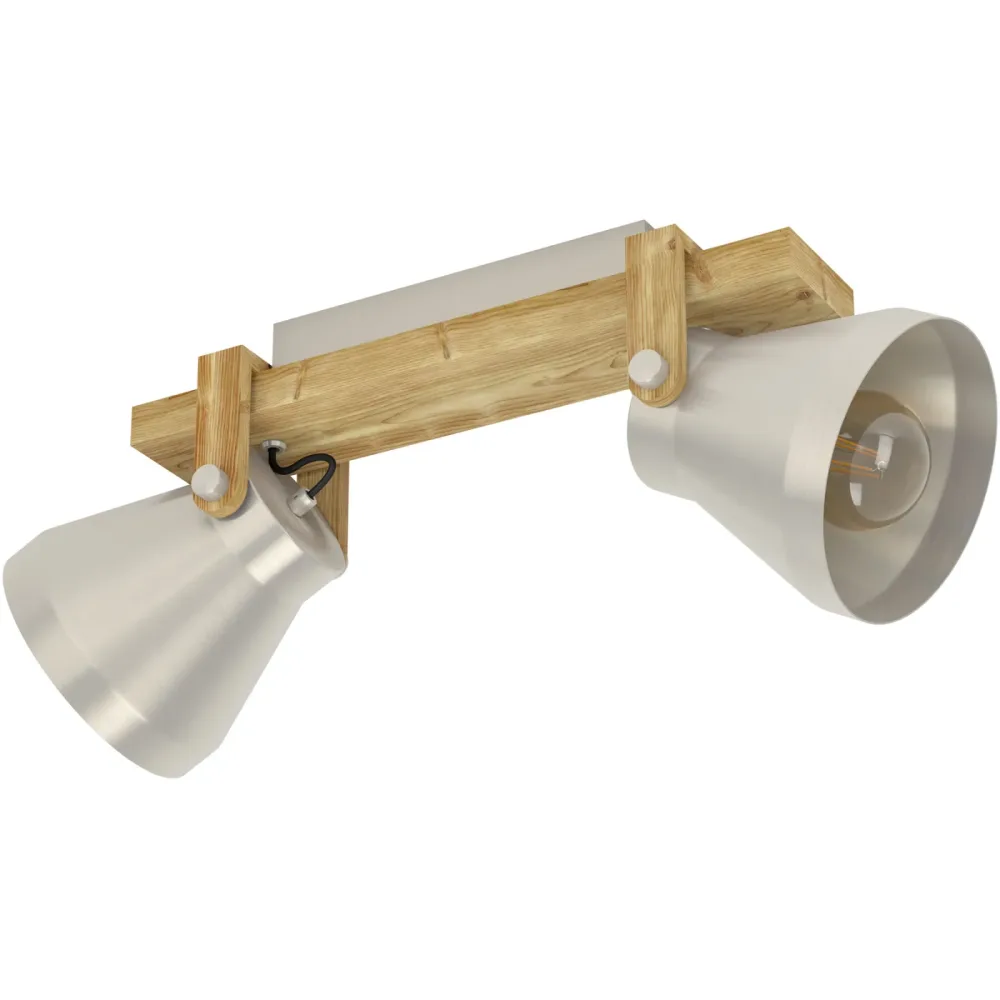 Eglo Spot Cawton Grau Stahl/Holz 16 cm 25 cm - Material: Holz/Stahl - Spot