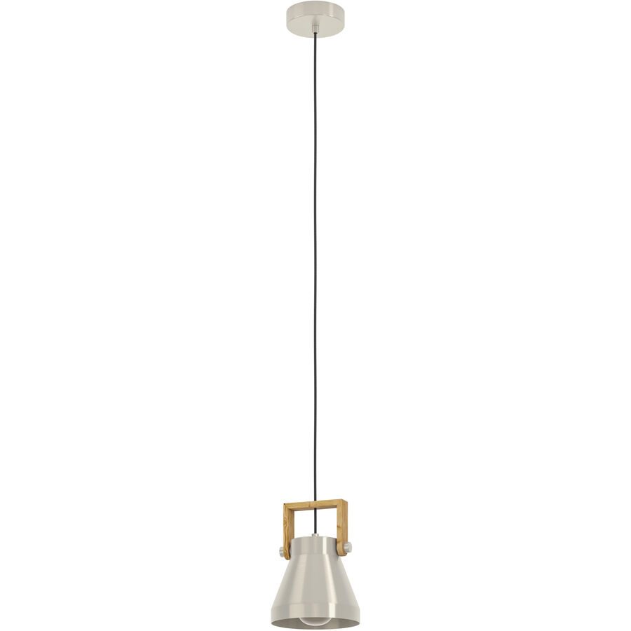Eglo Pendellampe Cawton Grau Stahl/Holz 110 cm - Material: Holz/Stahl - Pendellampe