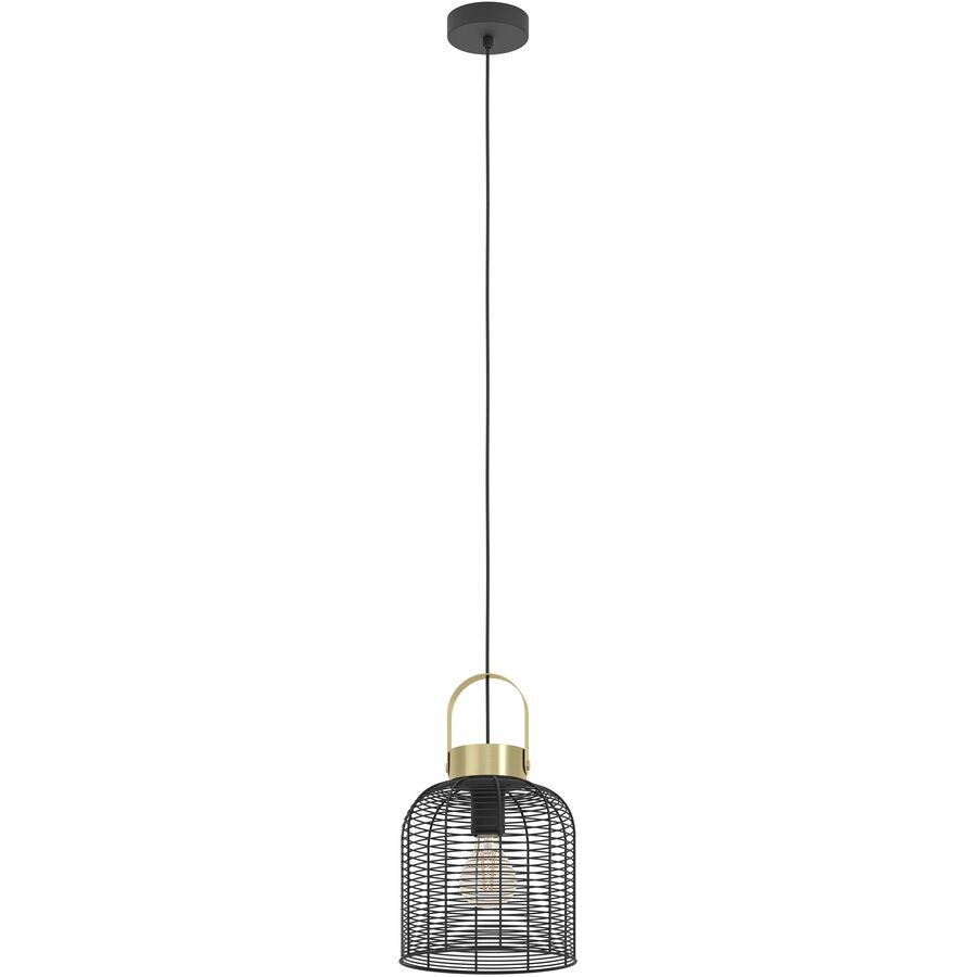 Eglo Pendellampe Roundham Schwarz Stahl 110 cm - Farbe: Schwarz/Messing - Pendellampe
